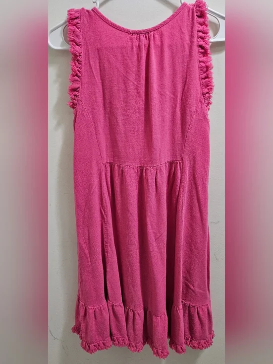 Umgee Pink V-Neck Ruffle Hem Mini Dress - Picture 6 of 8